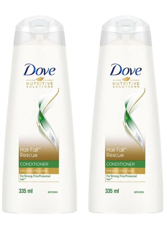 دوف بلسم دوف لإنقاذ الشعر من التساقط 335 مل، للتحكم في تساقط الشعر والحصول على شعر ناعم وخالٍ من التجعد - ترطيب عميق للشعر الجاف والتالف للرجال والنساء (عبوة من قطعتين) - Image 1